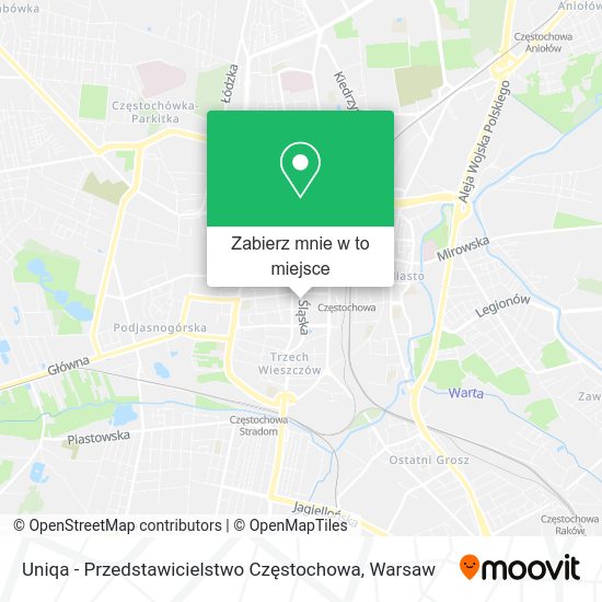 Mapa Uniqa - Przedstawicielstwo Częstochowa