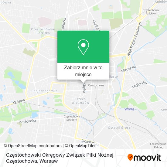 Mapa Częstochowski Okręgowy Związek Piłki Nożnej Częstochowa