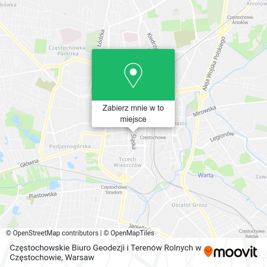 Mapa Częstochowskie Biuro Geodezji i Terenów Rolnych w Częstochowie