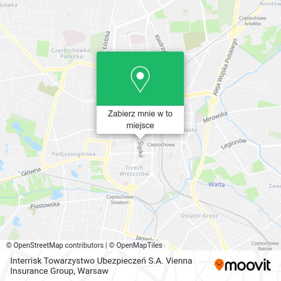 Mapa Interrisk Towarzystwo Ubezpieczeń S.A. Vienna Insurance Group