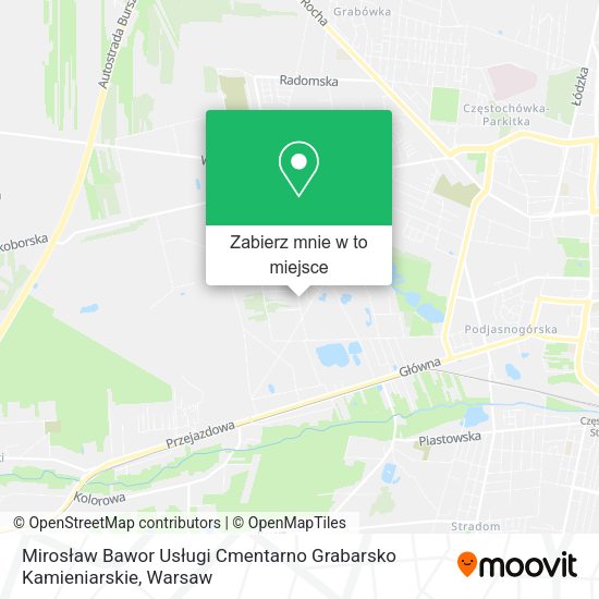 Mapa Mirosław Bawor Usługi Cmentarno Grabarsko Kamieniarskie