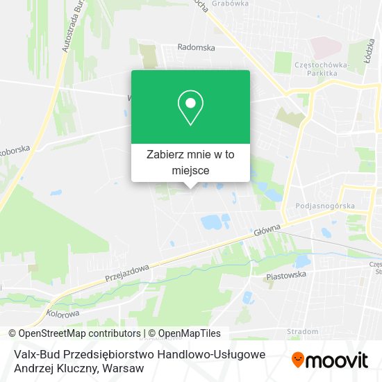 Mapa Valx-Bud Przedsiębiorstwo Handlowo-Usługowe Andrzej Kluczny