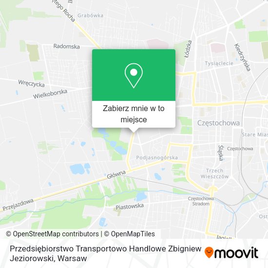 Mapa Przedsiębiorstwo Transportowo Handlowe Zbigniew Jeziorowski