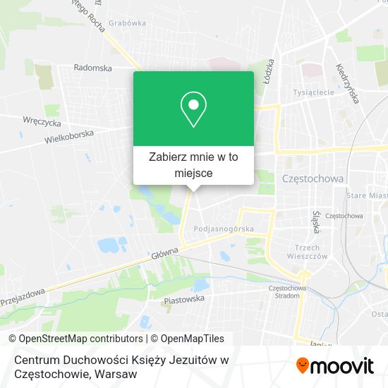 Mapa Centrum Duchowości Księży Jezuitów w Częstochowie