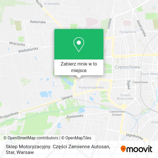 Mapa Sklep Motoryzacyjny. Części Zamienne Autosan, Star