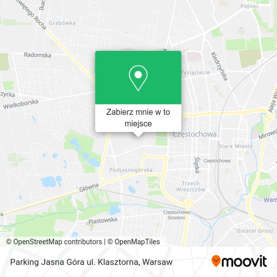 Mapa Parking Jasna Góra ul. Klasztorna