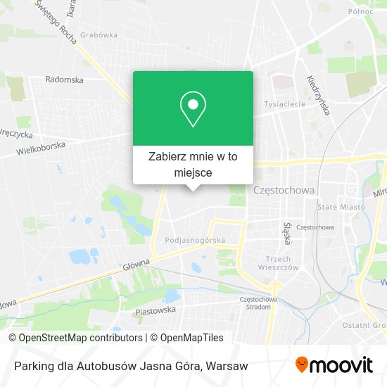 Mapa Parking dla Autobusów Jasna Góra