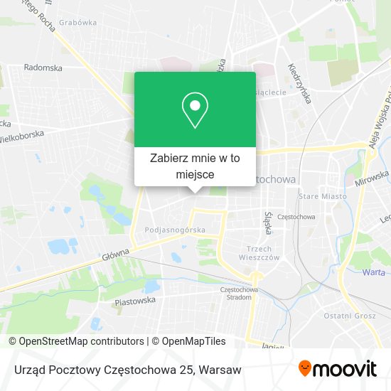 Mapa Urząd Pocztowy Częstochowa 25