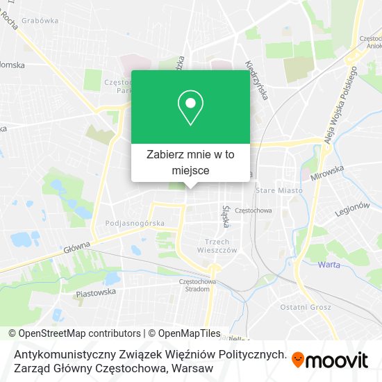 Mapa Antykomunistyczny Związek Więźniów Politycznych. Zarząd Główny Częstochowa