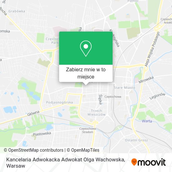 Mapa Kancelaria Adwokacka Adwokat Olga Wachowska
