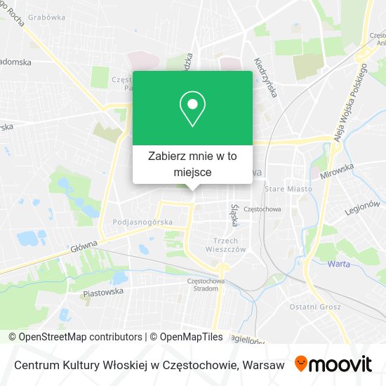 Mapa Centrum Kultury Włoskiej w Częstochowie