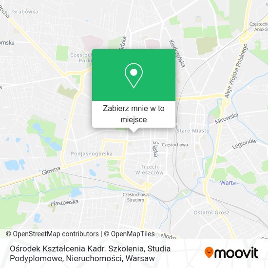 Mapa Ośrodek Kształcenia Kadr. Szkolenia, Studia Podyplomowe, Nieruchomości