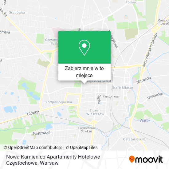 Mapa Nowa Kamienica Apartamenty Hotelowe Częstochowa