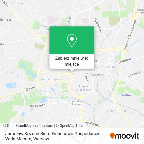 Mapa Jarosław Kożuch Biuro Finansowo Gospodarcze Vade Mecum