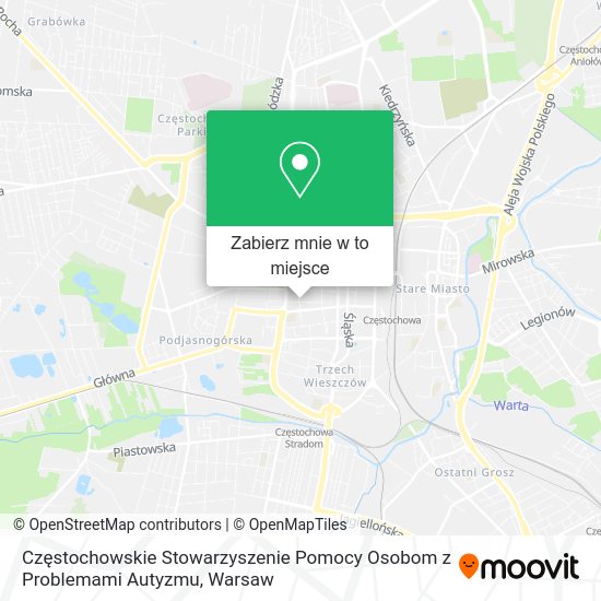 Mapa Częstochowskie Stowarzyszenie Pomocy Osobom z Problemami Autyzmu