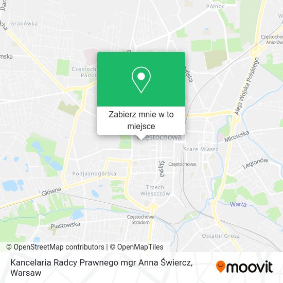 Mapa Kancelaria Radcy Prawnego mgr Anna Świercz