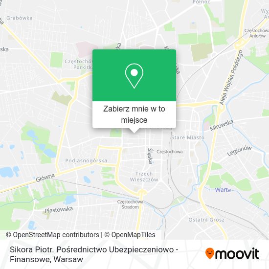 Mapa Sikora Piotr. Pośrednictwo Ubezpieczeniowo - Finansowe