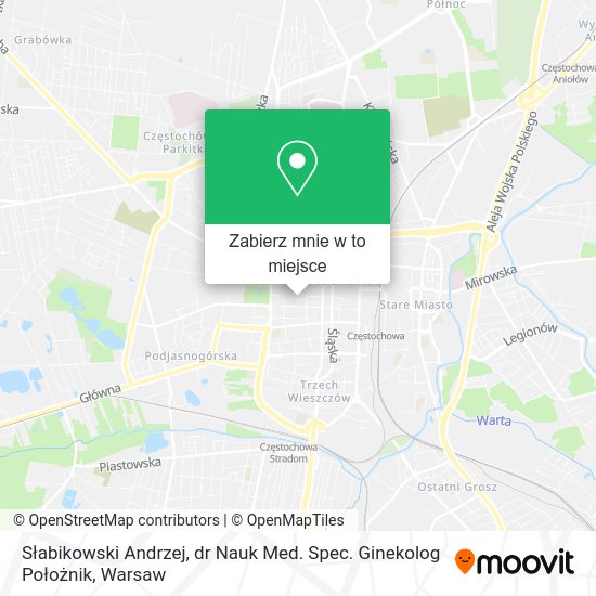 Mapa Słabikowski Andrzej, dr Nauk Med. Spec. Ginekolog Położnik