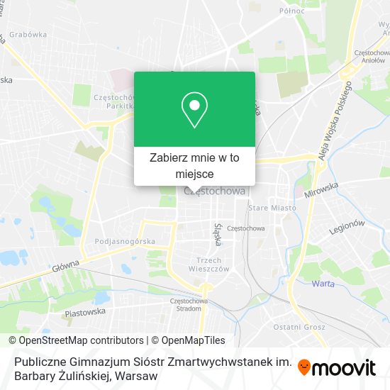 Mapa Publiczne Gimnazjum Sióstr Zmartwychwstanek im. Barbary Żulińskiej