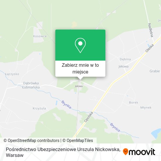 Mapa Pośrednictwo Ubezpieczeniowe Urszula Nickowska