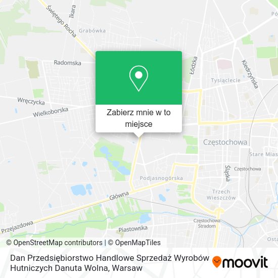 Mapa Dan Przedsiębiorstwo Handlowe Sprzedaż Wyrobów Hutniczych Danuta Wolna