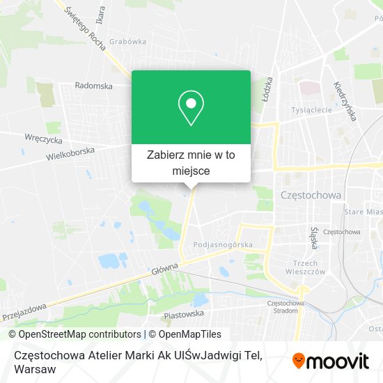 Mapa Częstochowa Atelier Marki Ak UlŚwJadwigi Tel