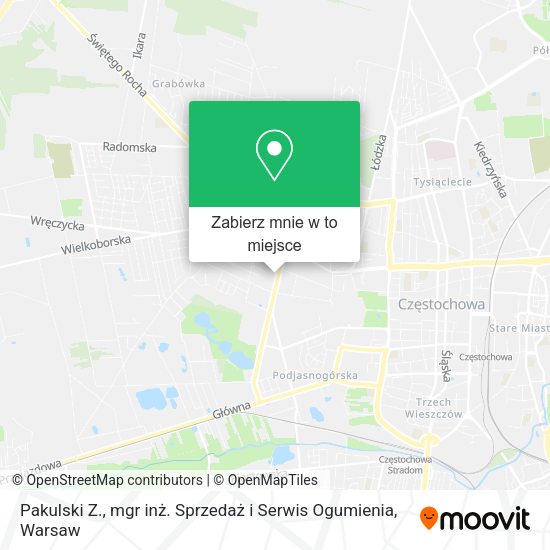 Mapa Pakulski Z., mgr inż. Sprzedaż i Serwis Ogumienia