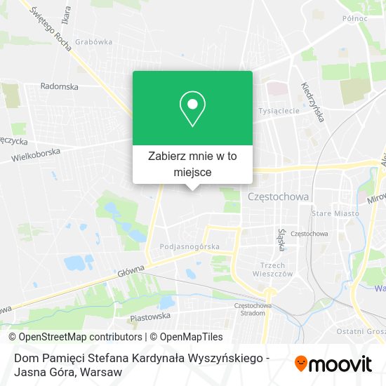 Mapa Dom Pamięci Stefana Kardynała Wyszyńskiego - Jasna Góra