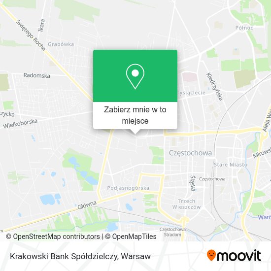 Mapa Krakowski Bank Spółdzielczy