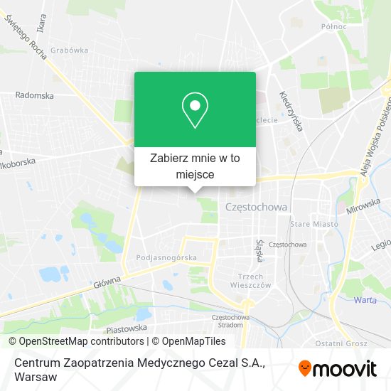 Mapa Centrum Zaopatrzenia Medycznego Cezal S.A.