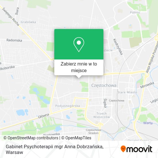 Mapa Gabinet Psychoterapii mgr Anna Dobrzańska