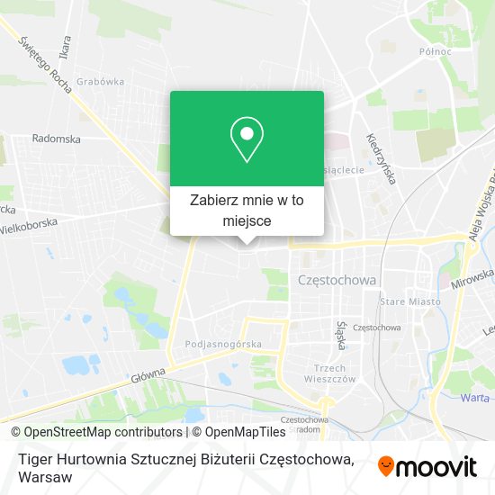 Mapa Tiger Hurtownia Sztucznej Biżuterii Częstochowa