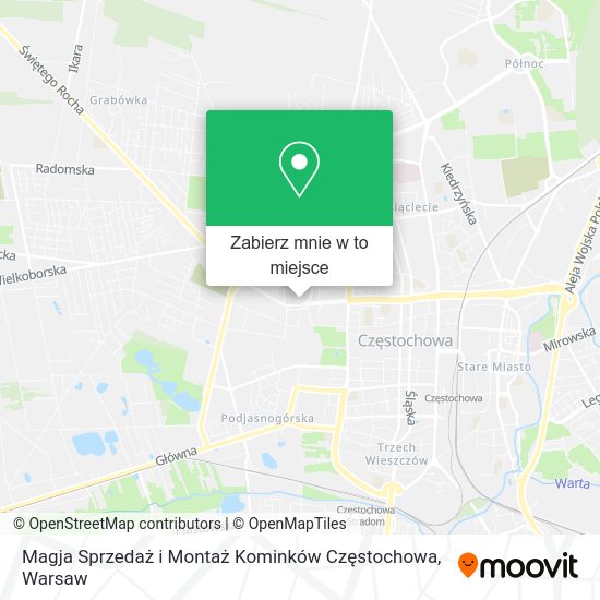 Mapa Magja Sprzedaż i Montaż Kominków Częstochowa