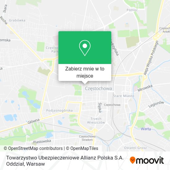 Mapa Towarzystwo Ubezpieczeniowe Allianz Polska S.A. Oddział