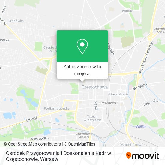 Mapa Ośrodek Przygotowania i Doskonalenia Kadr w Częstochowie