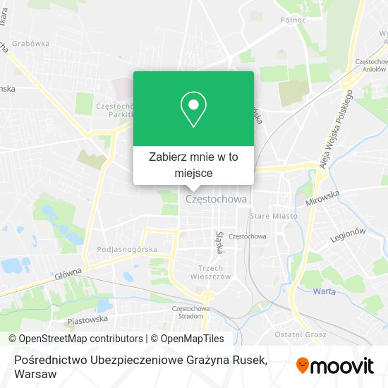 Mapa Pośrednictwo Ubezpieczeniowe Grażyna Rusek