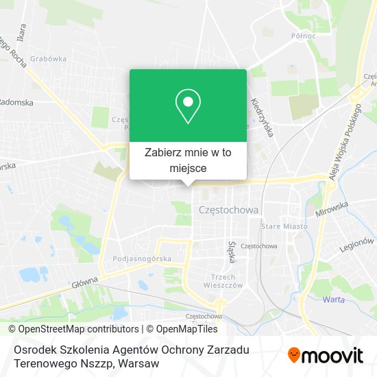 Mapa Osrodek Szkolenia Agentów Ochrony Zarzadu Terenowego Nszzp