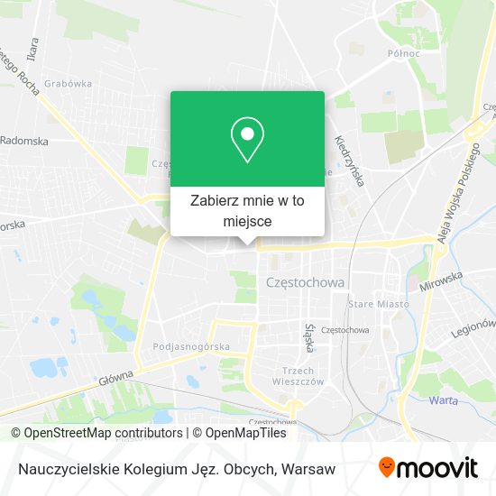 Mapa Nauczycielskie Kolegium Jęz. Obcych