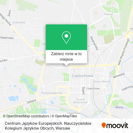 Mapa Centrum Języków Europejskich. Nauczycielskie Kolegium Języków Obcych