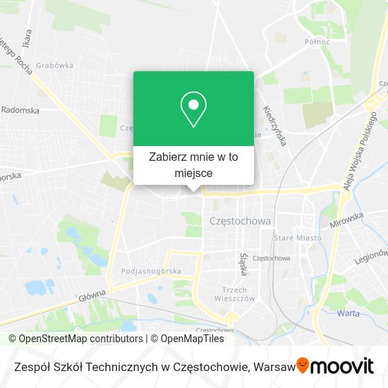 Mapa Zespół Szkół Technicznych w Częstochowie