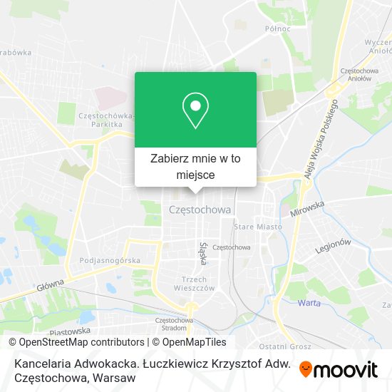 Mapa Kancelaria Adwokacka. Łuczkiewicz Krzysztof Adw. Częstochowa