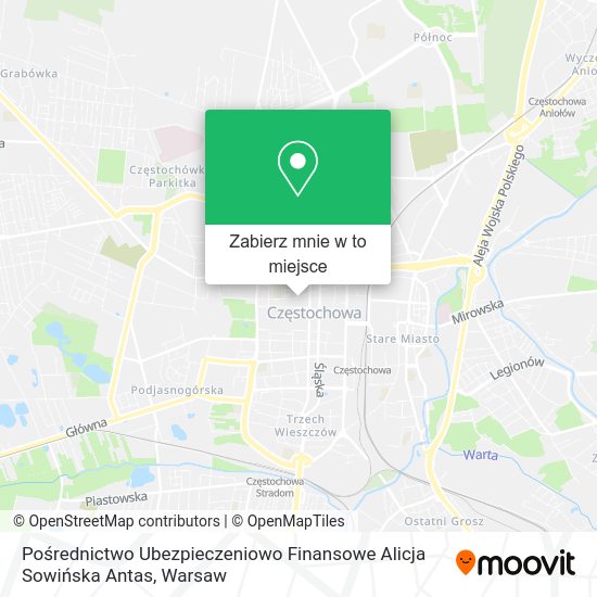 Mapa Pośrednictwo Ubezpieczeniowo Finansowe Alicja Sowińska Antas