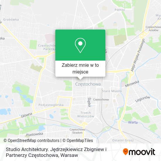 Mapa Studio Architektury. Jędrzejkiewicz Zbigniew i Partnerzy Częstochowa