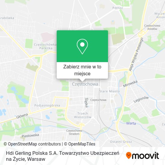 Mapa Hdi Gerling Polska S.A. Towarzystwo Ubezpieczeń na Życie