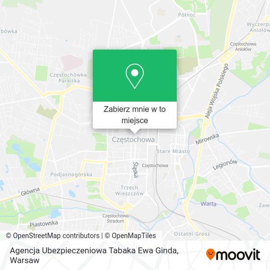 Mapa Agencja Ubezpieczeniowa Tabaka Ewa Ginda