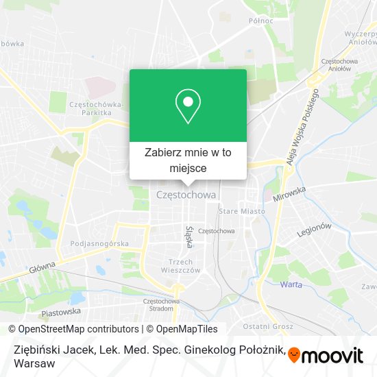 Mapa Ziębiński Jacek, Lek. Med. Spec. Ginekolog Położnik