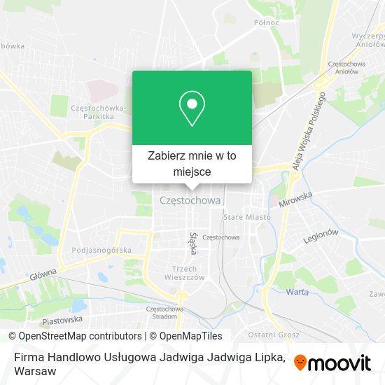 Mapa Firma Handlowo Usługowa Jadwiga Jadwiga Lipka