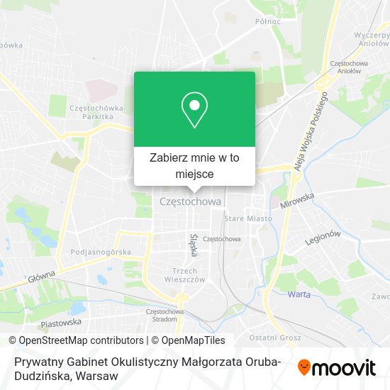 Mapa Prywatny Gabinet Okulistyczny Małgorzata Oruba-Dudzińska