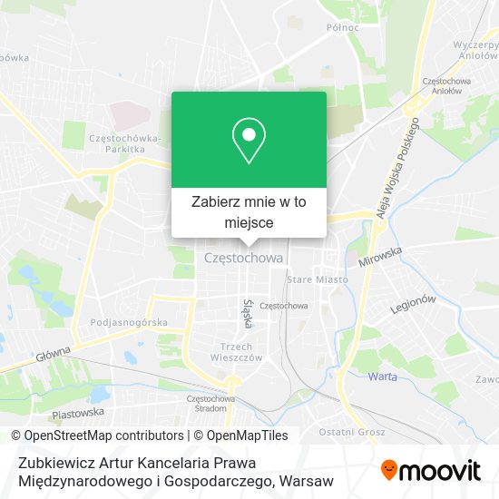 Mapa Zubkiewicz Artur Kancelaria Prawa Międzynarodowego i Gospodarczego