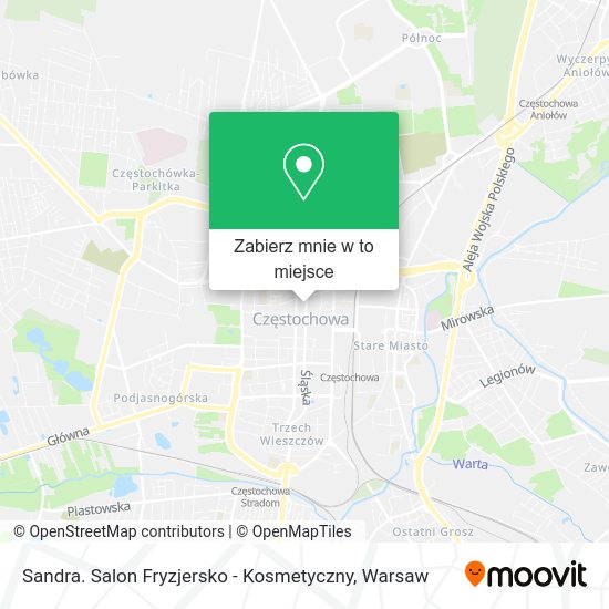 Mapa Sandra. Salon Fryzjersko - Kosmetyczny